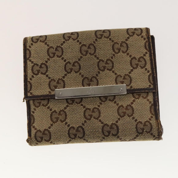 GUCCI GG Canvas GG Supreme Wallet Leather PVC 4Set Beige Pink Auth ti3368