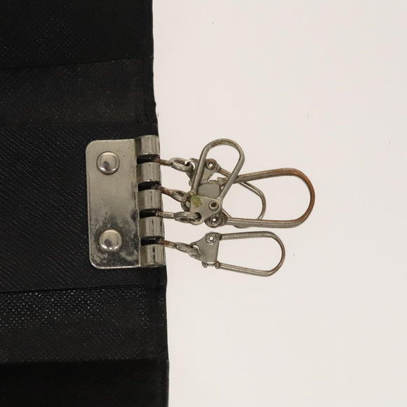 MCM Nova Check Blue Label Key Case Pouch Wallet Canvas Leather 4Set Auth ti3369