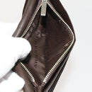 MCM Nova Check Blue Label Key Case Pouch Wallet Canvas Leather 4Set Auth ti3369-18