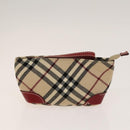 MCM Nova Check Blue Label Key Case Pouch Wallet Canvas Leather 4Set Auth ti3369-2