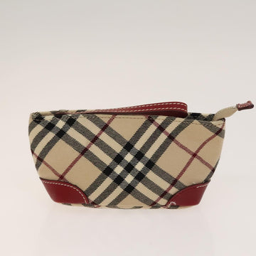 MCM Nova Check Blue Label Key Case Pouch Wallet Canvas Leather 4Set Auth ti3369 - 0