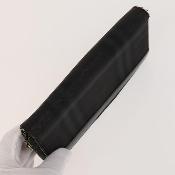 MCM Nova Check Blue Label Key Case Pouch Wallet Canvas Leather 4Set Auth ti3369