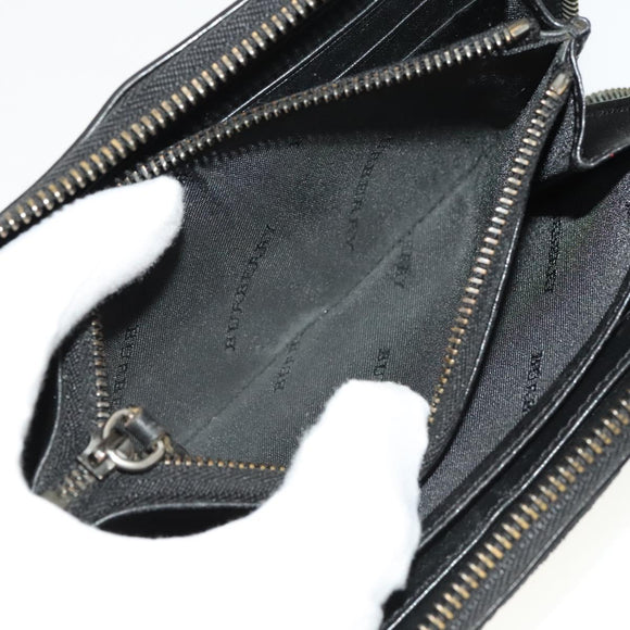 MCM Nova Check Blue Label Key Case Pouch Wallet Canvas Leather 4Set Auth ti3369