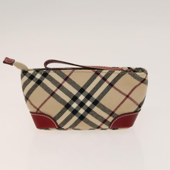 MCM Nova Check Blue Label Key Case Pouch Wallet Canvas Leather 4Set Auth ti3369