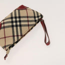 MCM Nova Check Blue Label Key Case Pouch Wallet Canvas Leather 4Set Auth ti3369-4