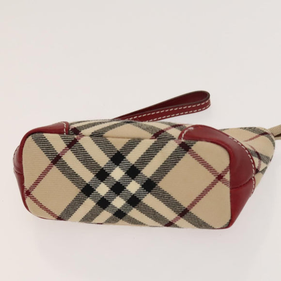 MCM Nova Check Blue Label Key Case Pouch Wallet Canvas Leather 4Set Auth ti3369