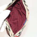 MCM Nova Check Blue Label Key Case Pouch Wallet Canvas Leather 4Set Auth ti3369-6