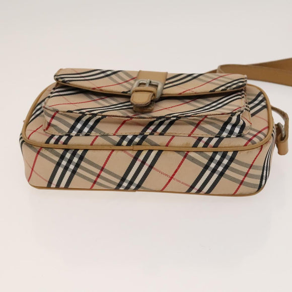 BURBERRY Nova Check Bag Canvas Nylon Leather 3Set Beige Gray Red Auth ti3370