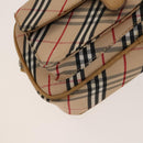 BURBERRY Nova Check Bag Canvas Nylon Leather 3Set Beige Gray Red Auth ti3370-15