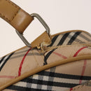 BURBERRY Nova Check Bag Canvas Nylon Leather 3Set Beige Gray Red Auth ti3370-16