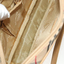 BURBERRY Nova Check Bag Canvas Nylon Leather 3Set Beige Gray Red Auth ti3370-17