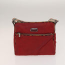 BURBERRY Nova Check Bag Canvas Nylon Leather 3Set Beige Gray Red Auth ti3370-18