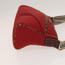BURBERRY Nova Check Bag Canvas Nylon Leather 3Set Beige Gray Red Auth ti3370-20