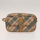 BURBERRY Nova Check Bag Canvas Nylon Leather 3Set Beige Gray Red Auth ti3370-9
