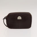 BURBERRY Clutch Bag Leather 2Set Brown Auth ti3373-10