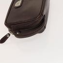 BURBERRY Clutch Bag Leather 2Set Brown Auth ti3373-12