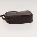 BURBERRY Clutch Bag Leather 2Set Brown Auth ti3373-14