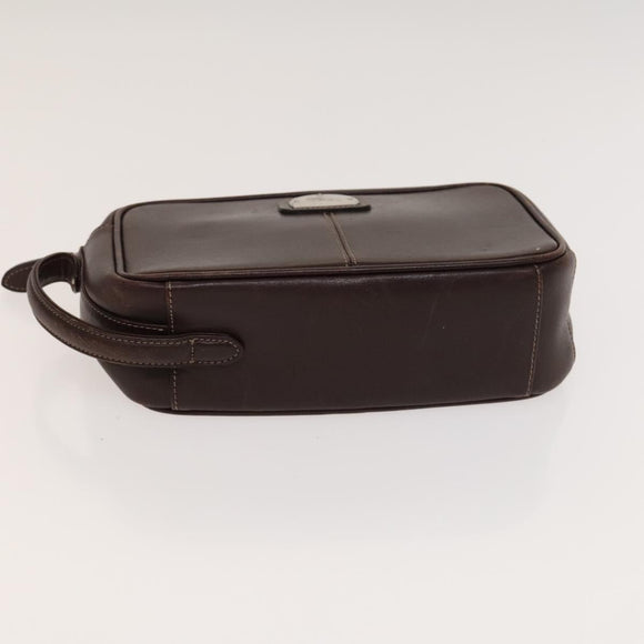 BURBERRY Clutch Bag Leather 2Set Brown Auth ti3373