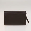 BURBERRY Clutch Bag Leather 2Set Brown Auth ti3373-3