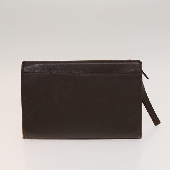 BURBERRY Clutch Bag Leather 2Set Brown Auth ti3373