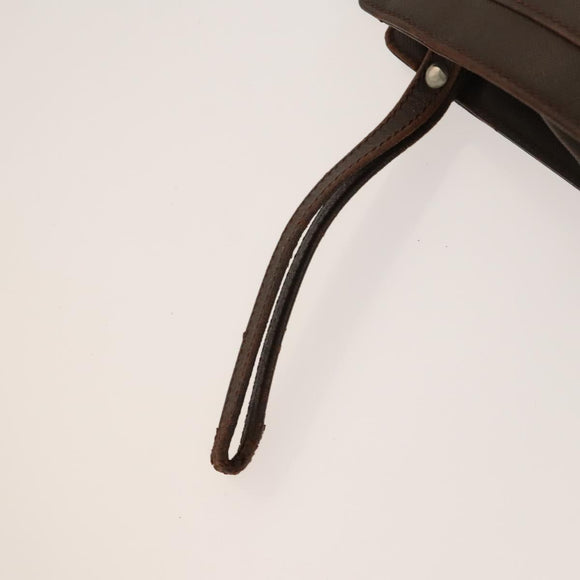 BURBERRY Clutch Bag Leather 2Set Brown Auth ti3373