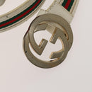 GUCCI GG Canvas Web Sherry Line Belt Canvas 3Set White Beige Auth ti3375-10