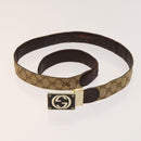 GUCCI GG Canvas Web Sherry Line Belt Canvas 3Set White Beige Auth ti3375-13