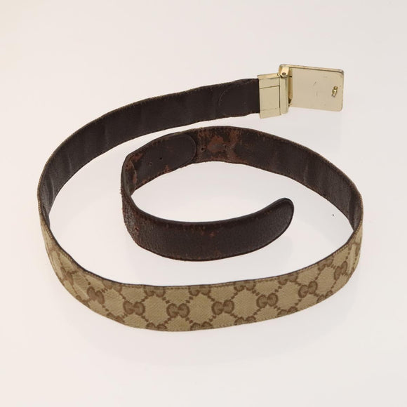 GUCCI GG Canvas Web Sherry Line Belt Canvas 3Set White Beige Auth ti3375