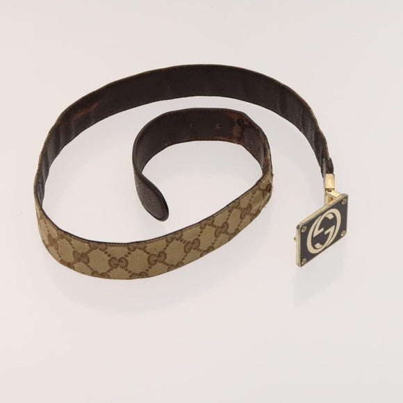 GUCCI GG Canvas Web Sherry Line Belt Canvas 3Set White Beige Auth ti3375