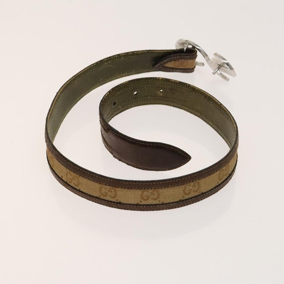 GUCCI GG Canvas Web Sherry Line Belt Canvas 3Set White Beige Auth ti3375