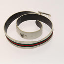 GUCCI GG Canvas Web Sherry Line Belt Canvas 3Set White Beige Auth ti3375-8