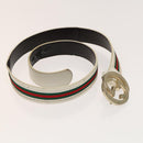 GUCCI GG Canvas Web Sherry Line Belt Canvas 3Set White Beige Auth ti3375-9