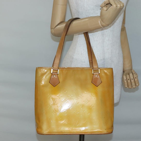 LOUIS VUITTON Monogram Vernis Houston Hand Bag Gris M91053 LV Auth ti3376