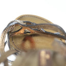 LOUIS VUITTON Mule High Heels Leather 36 1/2 Gold LV Auth ti3381-16