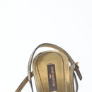 LOUIS VUITTON Mule High Heels Leather 36 1/2 Gold LV Auth ti3381-29