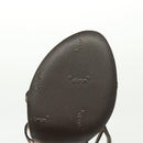 LOUIS VUITTON Mule High Heels Leather 36 1/2 Gold LV Auth ti3381-7