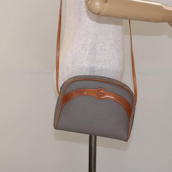 Christian Dior Shoulder Bag Leather Gray Auth ti3384