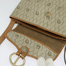 Christian Dior Honeycomb Canvas Shoulder Bag PVC Beige Gold Auth ti3385-10
