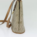 Christian Dior Honeycomb Canvas Shoulder Bag PVC Beige Gold Auth ti3385-4