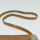 Christian Dior Honeycomb Canvas Shoulder Bag PVC Beige Gold Auth ti3385-8