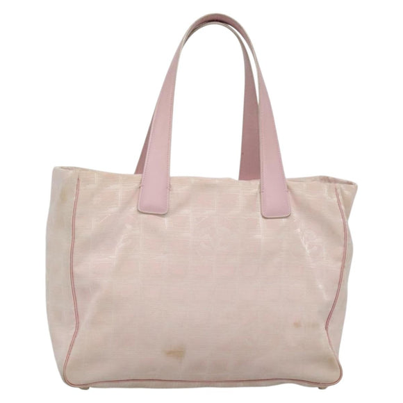CHANEL New Travel Line Tote Bag Nylon Pink Gold CC Auth ti3386