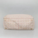 CHANEL New Travel Line Tote Bag Nylon Pink Gold CC Auth ti3386-5