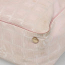 CHANEL New Travel Line Tote Bag Nylon Pink Gold CC Auth ti3386-17