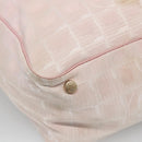 CHANEL New Travel Line Tote Bag Nylon Pink Gold CC Auth ti3386-9