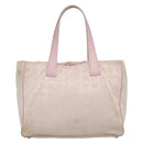 CHANEL New Travel Line Tote Bag Nylon Pink Gold CC Auth ti3386-2