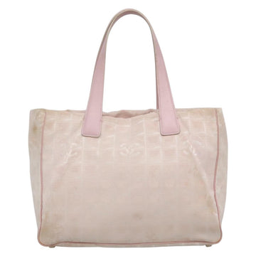 CHANEL New Travel Line Tote Bag Nylon Pink Gold CC Auth ti3386 - 0
