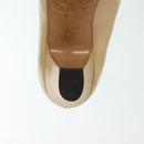 CHANEL Pumps High heels Leather Beige CC Auth ti3387-10