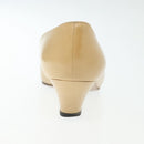 CHANEL Pumps High heels Leather Beige CC Auth ti3387-13