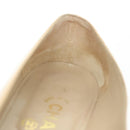 CHANEL Pumps High heels Leather Beige CC Auth ti3387-15