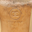 CHANEL Pumps High heels Leather Beige CC Auth ti3387-28